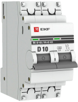 Выключатель автоматический EKF ВА 47-63 2P 10А (D) PROxima / mcb4763-2-10D-pro - 
