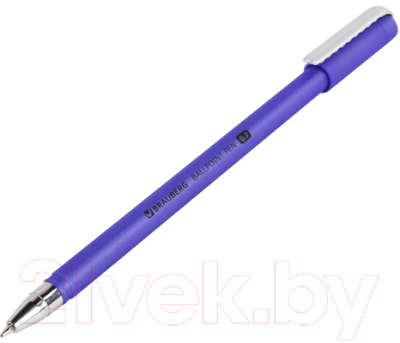 Ручка шариковая Brauberg Soft Touch Stick Metallic / 143699 (синий)
