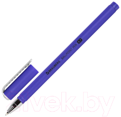 Ручка шариковая Brauberg Soft Touch Stick Metallic / 143699 (синий)