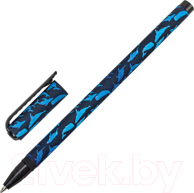 Ручка шариковая Brauberg Soft Touch Stick Whale / 143709 (синий)