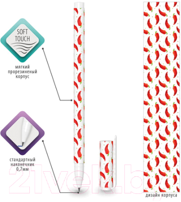 Изображение товара Ручка шариковая Brauberg Soft Touch Stick Chili Pepper / 143708 (синий)