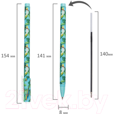 Изображение товара Ручка шариковая Brauberg Soft Touch Stick Parrots / 143706 (синий)