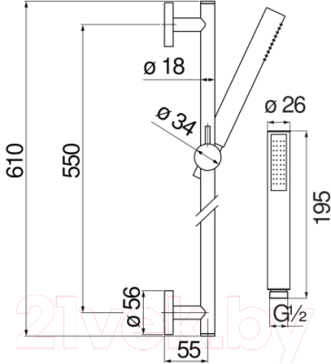 Душевой гарнитур Nobili AD140/37RCP