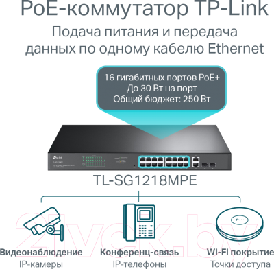Коммутатор TP-Link TL-SG1218MPE Ver:4.20