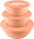 Набор мисок Plast Team Helsinki с крышками PT127910040 (3шт, персиковая карамель) - 