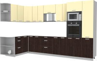 Готовая кухня Интерлиния Мила Лайт 1.68x3.4 левая без столешницы (ваниль/дуб венге) - 
