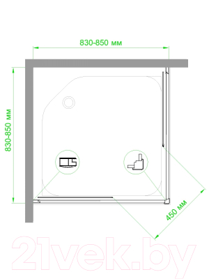 Душевой уголок Royal Bath 85x85x185 / RB85HPD-C-BL