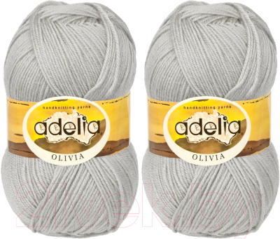 Набор пряжи для вязания Adelia Olivia 100г 250м±10м №21 (светло-серый, 2 мотка)