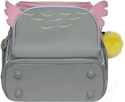 Школьный рюкзак Grizzly RAm-284-3 (серый/розовый)
