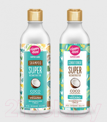 Шампунь для волос Happy Anne Супер восстановление с маслом макадамии и кокоса (340мл)