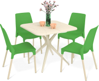 Комплект садовой мебели Sheffilton SHT-DS203 (бежевый/зеленый/ваниль) - 
