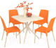 Комплект садовой мебели Sheffilton SHT-DS204 (бежевый/оранжевый/ваниль) - 