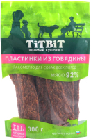 Лакомство для собак TiTBiT Пластинки из говядины / 24300 (XXL выгодная упаковка, 300г) - 