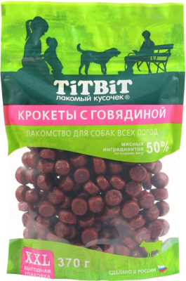 Лакомство для собак TiTBiT Крокеты с говядиной / 24355 (XXL выгодная упаковка, 370г)