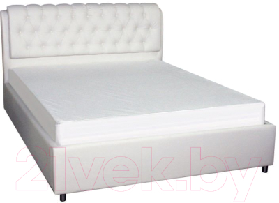 Каркас кровати Bravo Мебель Белиста 160x200 (Santorini 0402 белый со стразами)