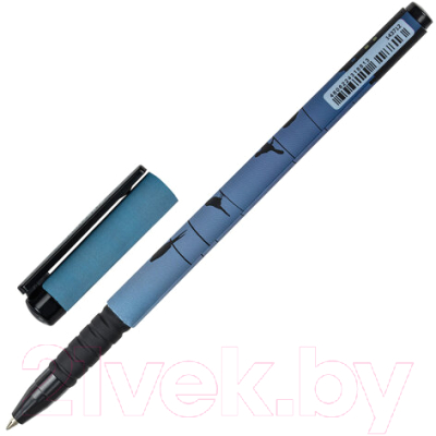 Ручка шариковая Brauberg Soft Touch Grip Night City / 143712 (синий)
