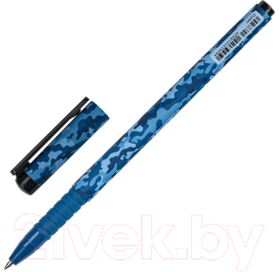 Изображение товара Ручка шариковая Brauberg Soft Touch Grip Military / 143713 (синий)