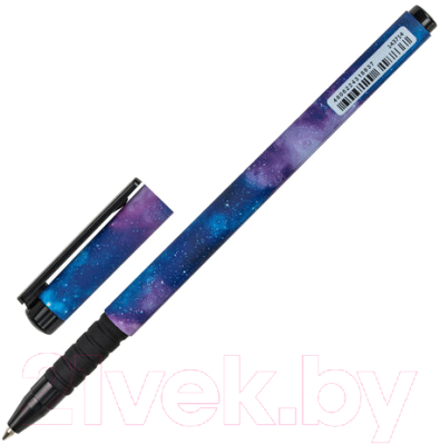 Изображение товара Ручка шариковая Brauberg Soft Touch Grip Space / 143714 (синий)