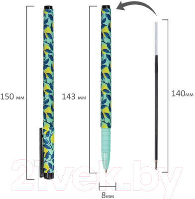 Изображение товара Ручка шариковая Brauberg Soft Touch Grip Citrus / 143717 (синий)