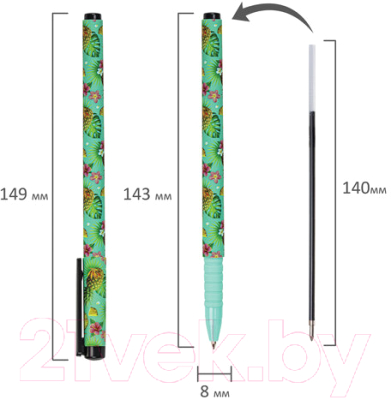 Ручка шариковая Brauberg Soft Touch Grip Pineapple / 143718 (синий)