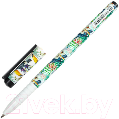 Ручка шариковая Brauberg Soft Touch Grip Toucan / 143720 (синий)