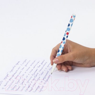 Изображение товара Ручка шариковая Brauberg Soft Touch Grip Dots / 143722 (синий)