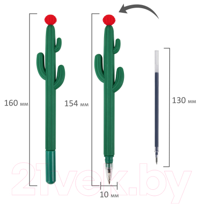 Изображение товара Ручка шариковая Юнландия Кактус / 143774 (в ассортименте)