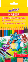Набор цветных карандашей Юнландия Монстрик / 181690 (12цв) - 