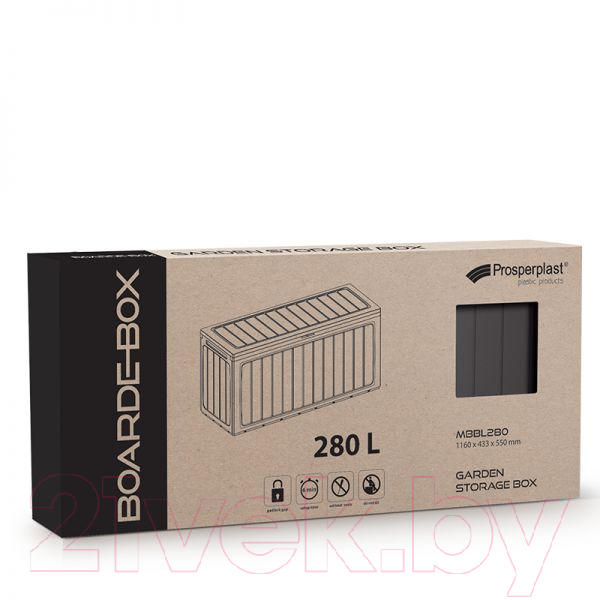 Сундук уличный Prosperplast Boardebox MBBL280-S433 (антрацит) — фото 2