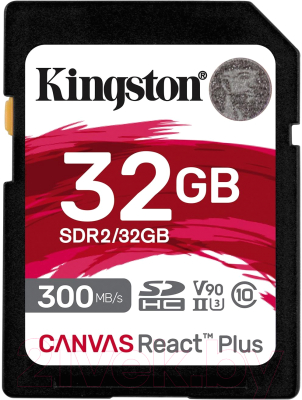 Карта памяти Kingston Canvas React Plus SDHC 32GB (SDR2/32GB)