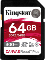 Карта памяти Kingston Canvas React Plus SDHC 64GB (SDR2/64GB) - 