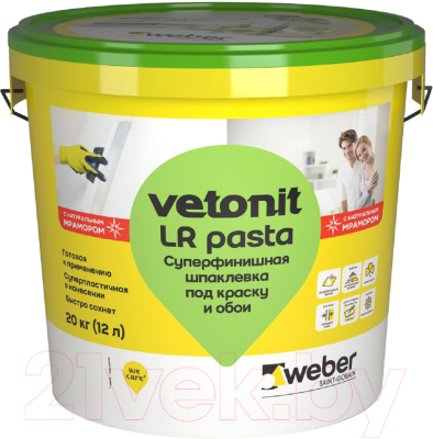 Шпатлевка готовая WEBER Vetonit LR Pasta (20кг)