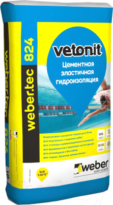 Гидроизоляция цементная WEBER Vetonit Tec 824 (18кг)