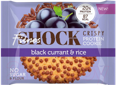 Протеиновое печенье FitnesShock Crispy Черная смородина-рис (30г)