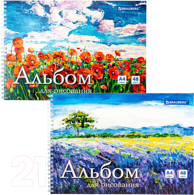 Изображение товара Альбом для рисования Brauberg Летний пейзаж / 106328 (в ассортименте)