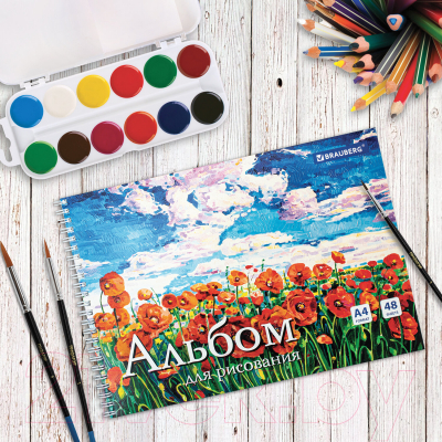 Изображение товара Альбом для рисования Brauberg Летний пейзаж / 106328 (в ассортименте)