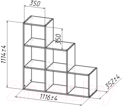 Стеллаж Мебель-Класс Куб-4 (белый)