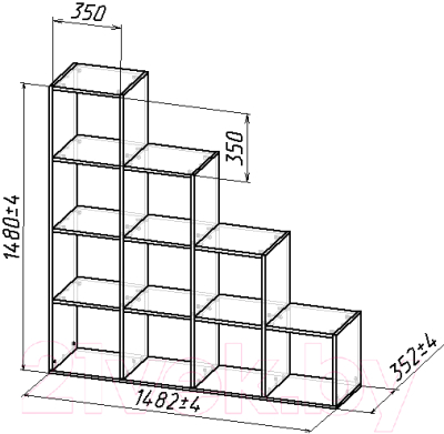 Стеллаж Мебель-Класс Куб-5 (белый)