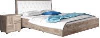 Двуспальная кровать Мебель-КМК 1600 Риксос 0644.10 (дуб юккон/Marvel White) - 