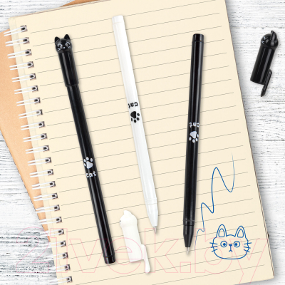 Изображение товара Ручка шариковая Юнландия Котик / 143787 (в ассортименте)