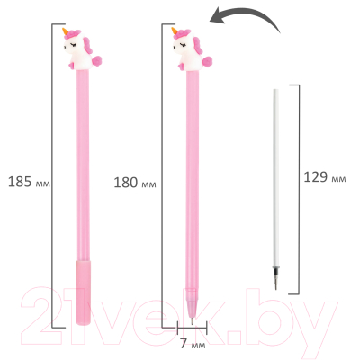 Изображение товара Ручка шариковая Юнландия Единорог / 143805 (в ассортименте)