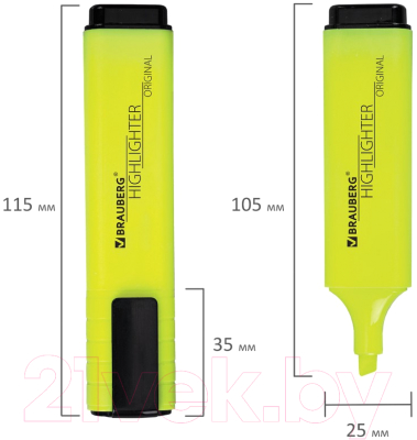 Текстовыделитель Brauberg Original Neon / 152211 (желтый)
