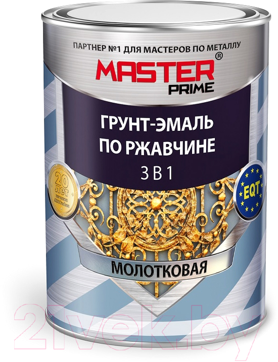 Грунт-эмаль Master Prime Молотковая 3в1 (900мл, коричневый) — фото 1