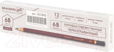 Изображение товара Простой карандаш Brauberg Art Premiere 6B / 181890