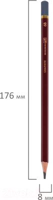 Изображение товара Простой карандаш Brauberg Art Premiere 6B / 181890