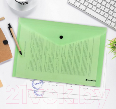Изображение товара Папка-конверт Brauberg Pastel / 270477 (мятный)