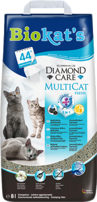 Наполнитель для туалета Biokat's Diamond Care Multicat (8л)