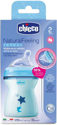 Бутылочка для кормления Chicco Natural Feeling / 310205209 (250мл, голубой)