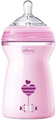 

Бутылочка для кормления Chicco, С разноцветным рисунком;розовый, Natural Feeling / 310205212