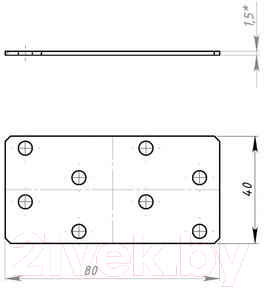 Изображение товара Пластина соединительная Металлист Крепежная 80x40x1.5 (ГОЦ)